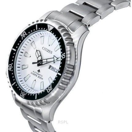 Reloj de buceo automático Citizen Promaster Marine de edición limitada con esfera blanca NY0168-64A 200M para hombre con correa