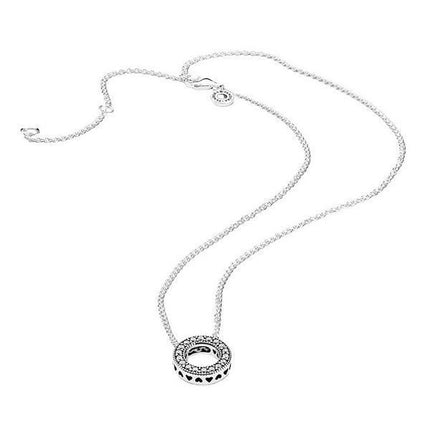 Collar con círculo pavé con logotipo de Pandora 397436CZ-45 para mujer