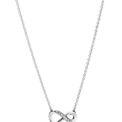 Collar con colgante de plata de ley Pandora Moments Infinity con circonita cúbica transparente 398821C01-50 para mujer