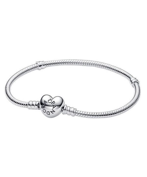 Pulsera Pandora Moments de plata con cierre en forma de corazón 590719-17 para mujer