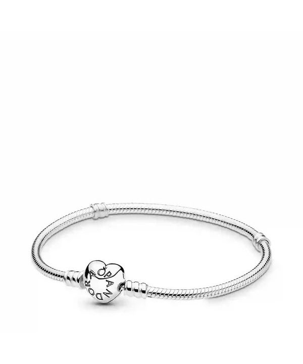 Pulsera Pandora Moments con cierre de corazón y cadena de serpiente 590719-21 para mujer