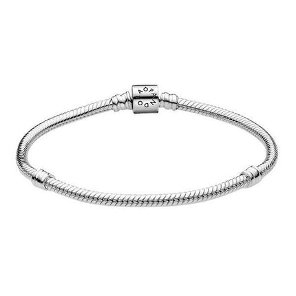 Pulsera Pandora Moments con cierre de barril y cadena de serpiente 598816C00-20 para mujer