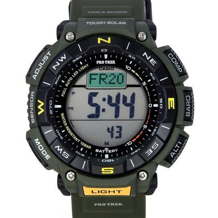 Reloj Casio Pro Trek Digital Verde con base biológica y correa de resina Tough Solar PRG-340-3 100M para hombre