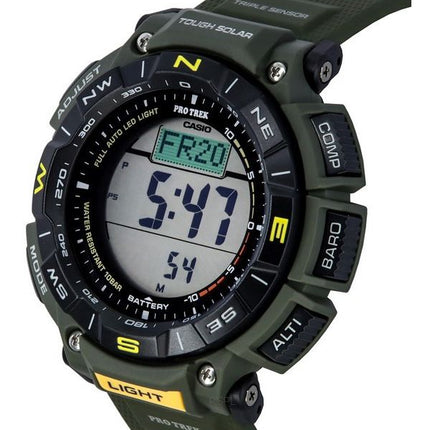 Reloj Casio Pro Trek Digital Verde con base biológica y correa de resina Tough Solar PRG-340-3 100M para hombre