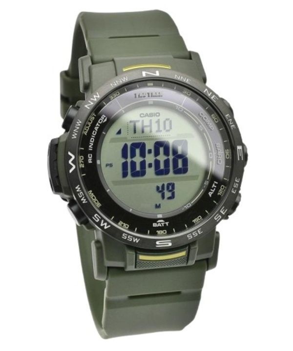 Reloj unisex Casio Pro Trek Digital con correa de resina de base biológica Tough Solar PRW-35Y-3B 100M