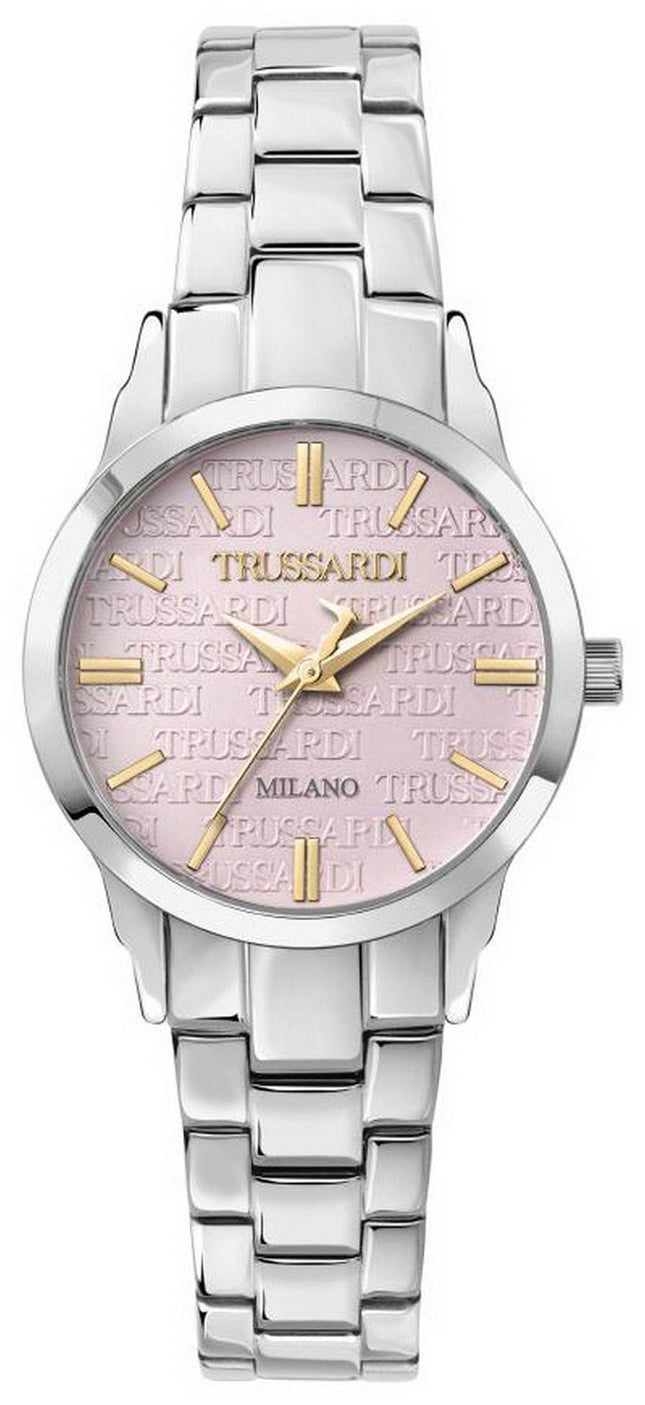 Reloj Trussardi T-Bent rosa de acero inoxidable con esfera de cuarzo R2453141508 para mujer