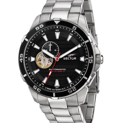 Sector ADV2500 Automatico Stainless Steel Open Heart Black Dial Automatic R3223243001 100M Men's Watch