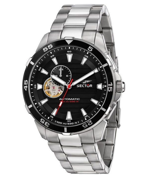 Sector ADV2500 Automatico Stainless Steel Open Heart Black Dial Automatic R3223243001 100M Men's Watch