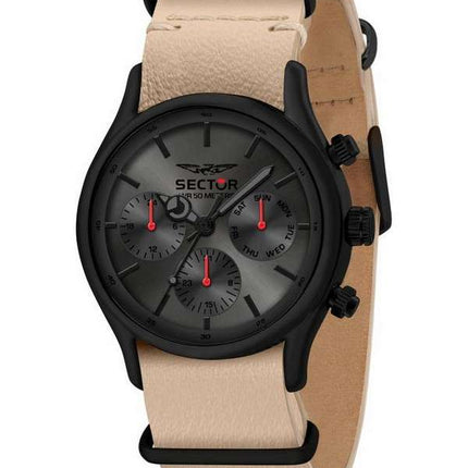 Sector 660 Gun / Sunray Dial Leather Strap Quartz R3251517006 Reloj para hombre