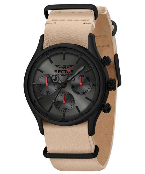 Sector 660 Gun / Sunray Dial Leather Strap Quartz R3251517006 Reloj para hombre