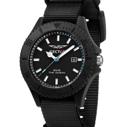 Sector Save The Ocean, esfera negra mate, cuarzo, R3251539002, reloj para hombre