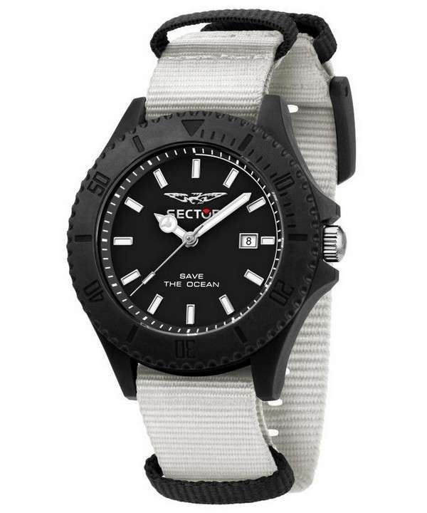 Sector Save The Ocean Black Sunray Dial Quartz R3251539003 Reloj para hombre