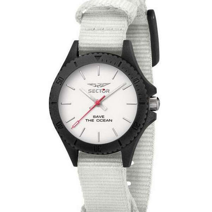 Sector Save The Ocean esfera blanca reciclar correa para mascotas cuarzo R3251539503 reloj para mujer