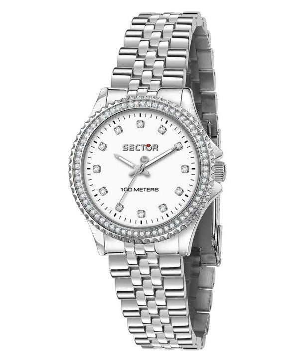 Sector 230 Just Time Crystal Accents White Dial Quartz R3253161538 100M Women's Watch