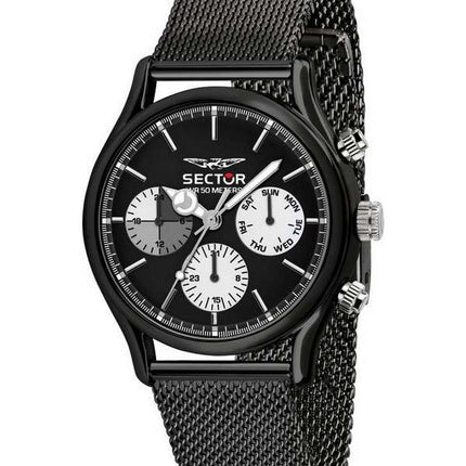 Sector 660 esfera negra acero inoxidable cuarzo R3253517003 reloj para hombre