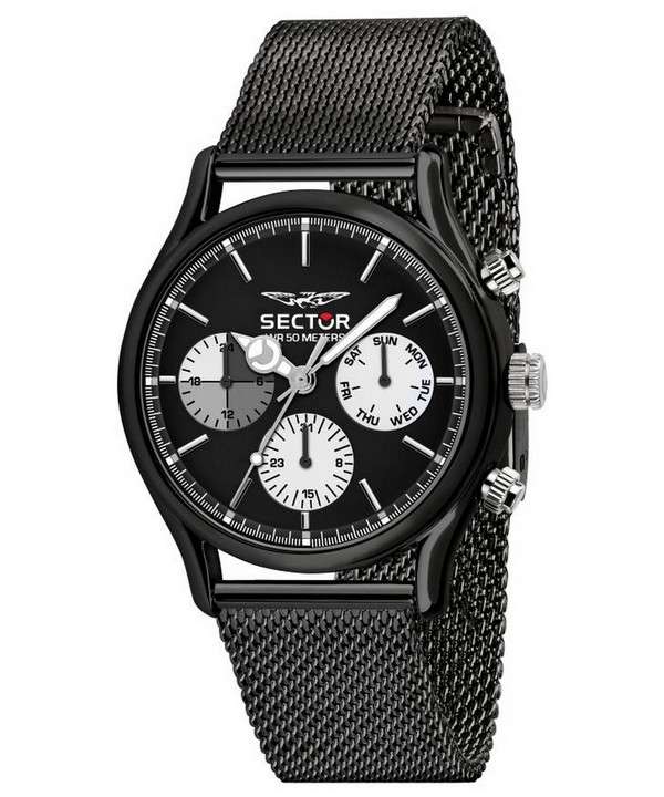 Sector 660 esfera negra acero inoxidable cuarzo R3253517003 reloj para hombre