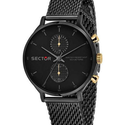 Sector 370 esfera negra acero inoxidable cuarzo R3253522001 reloj para hombre