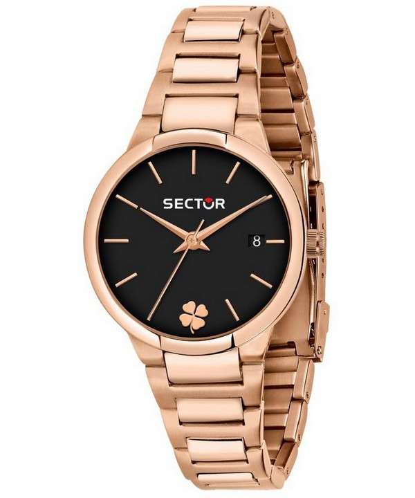 Sector 665 esfera negra tono oro rosa acero inoxidable cuarzo R3253524503 reloj para mujer