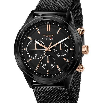 Sector 670 esfera negra acero inoxidable cuarzo R3253540002 reloj para hombre