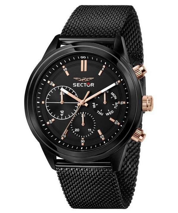 Sector 670 esfera negra acero inoxidable cuarzo R3253540002 reloj para hombre