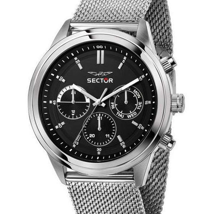 Sector 670 esfera negra acero inoxidable cuarzo R3253540004 reloj para hombre