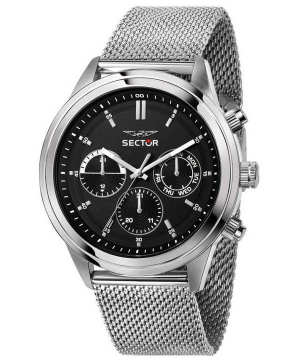 Sector 670 esfera negra acero inoxidable cuarzo R3253540004 reloj para hombre