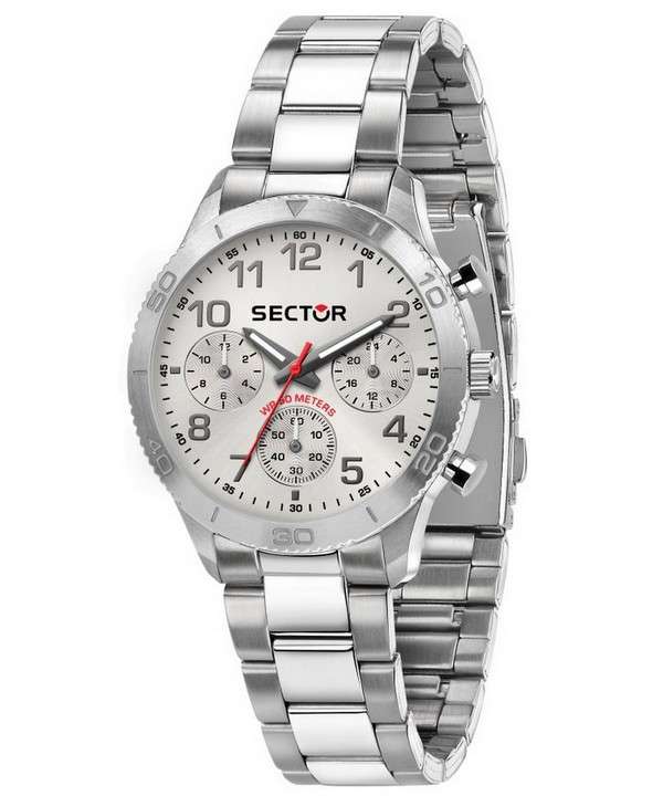 Sector 270 cronógrafo blanco plata esfera acero inoxidable cuarzo R3253578019 reloj para hombre