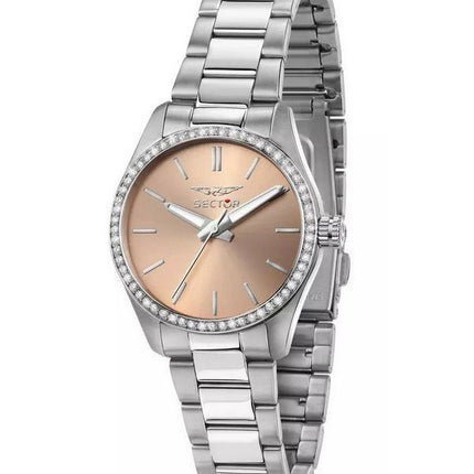 Sector 270 Just Time Crystal Accents Stainless Steel Rose Gold Dial Quartz R3253578506 Women's Watch