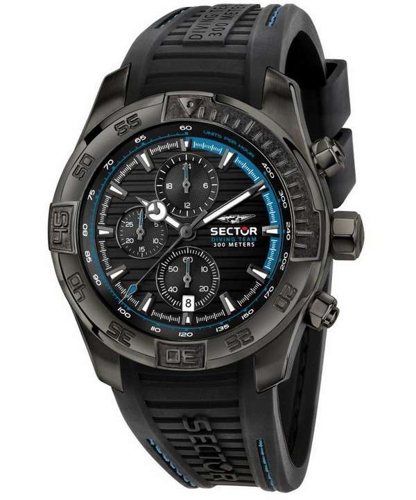 Sector Diving Team Cronógrafo Correa de silicona Diver&#39,s Quartz R3271635001 300M Reloj para hombre