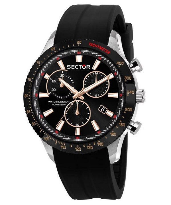 Sector 270 Chronograph Silicone Strap Black Dial Quartz R3271778001 Men's Watch