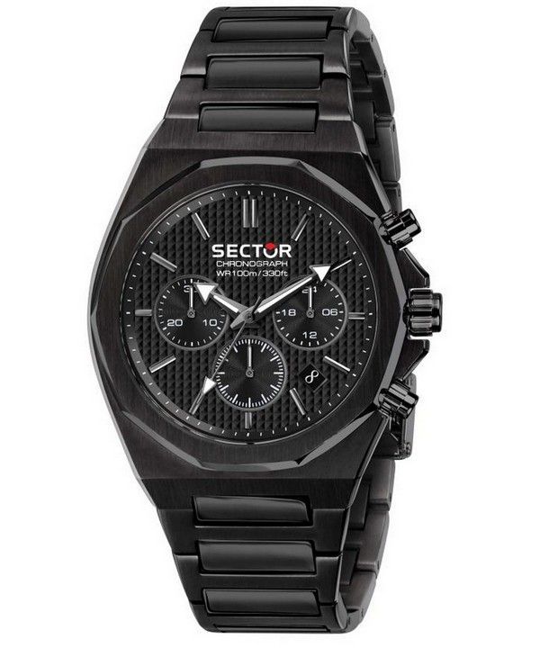 Sector 960 cronógrafo esfera negra acero inoxidable cuarzo R3273628001 100M reloj para hombre