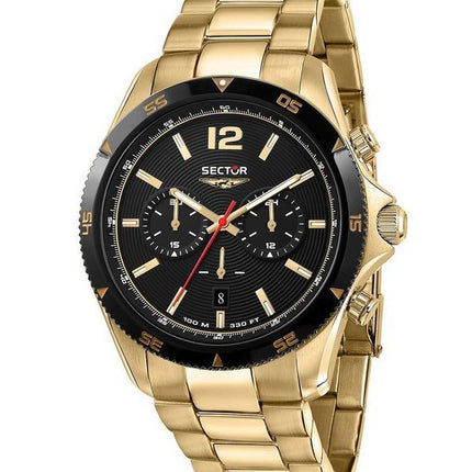 Sector 650 Chronograph Gold Tone Stainless Steel Black Dial Quartz R3273631002 100M Men's Watch