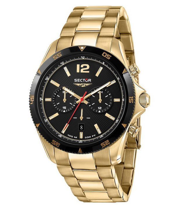 Sector 650 Chronograph Gold Tone Stainless Steel Black Dial Quartz R3273631002 100M Men's Watch