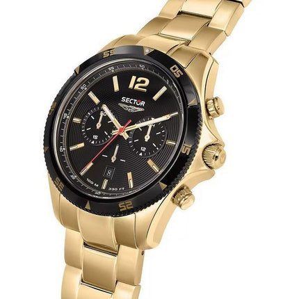 Sector 650 Chronograph Gold Tone Stainless Steel Black Dial Quartz R3273631002 100M Men's Watch