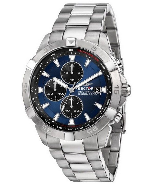 Sector ADV2500 Cronógrafo Esfera azul Acero inoxidable Cuarzo R3273643004 100M Reloj para hombre