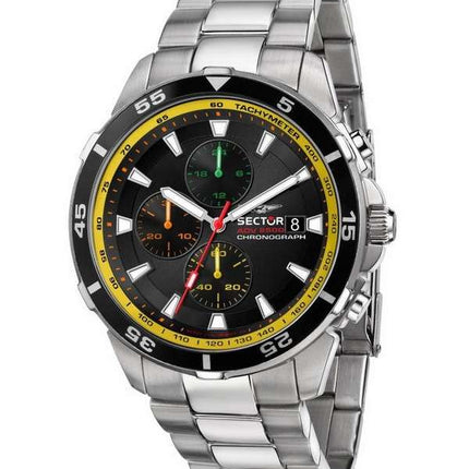 Sector ADV2500 Cronógrafo Esfera negra Acero inoxidable Cuarzo R3273643006 100M Reloj para hombre