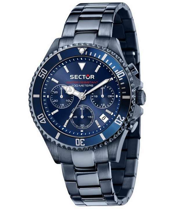 Sector 230 Cronógrafo Esfera azul oscuro Acero inoxidable Cuarzo R3273661026 100M Reloj para hombre