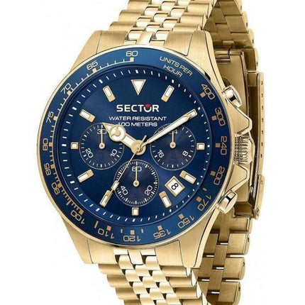 Sector 230 Chronograph Gold Tone Stainless Steel Blue Dial Quartz R3273661030 100M Men's Watch