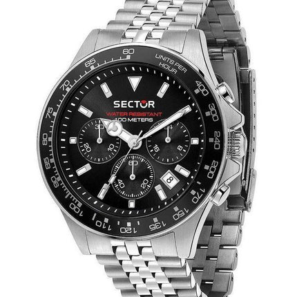 Sector 230 Chronograph Stainless Steel Black Dial Quartz R3273661033 100M Men's Watch