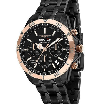 Sector SGE 650 Chronograph Stainless Steel Black Dial Quartz R3273962004 100M Men's Watch