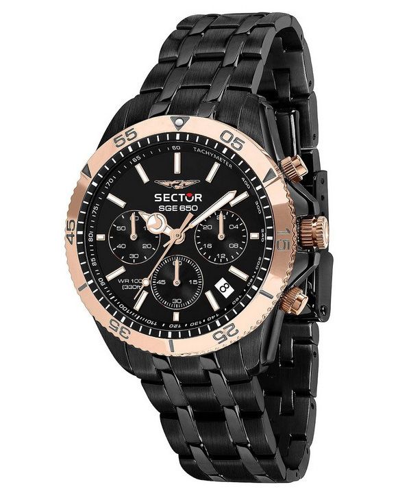 Sector SGE 650 Chronograph Stainless Steel Black Dial Quartz R3273962004 100M Men's Watch