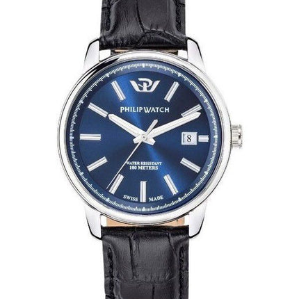 Philip Watch Kent Collection Anniversary Correa de cuero Esfera azul Cuarzo R8251178013 100M Reloj para hombre