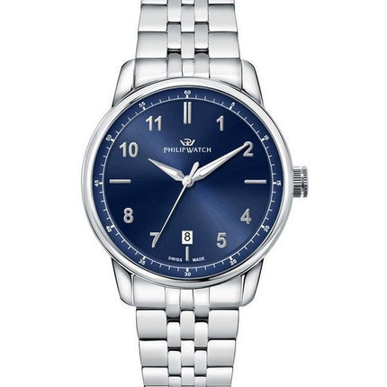 Reloj Philip Watch Anniversary de acero inoxidable con esfera azul y cuarzo R8253150010 100M para hombre