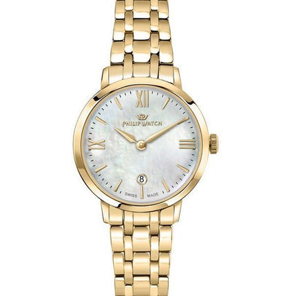 Reloj Philip Watch Audrey de acero inoxidable en tono dorado con esfera de nácar y cuarzo R8253150511 para mujer