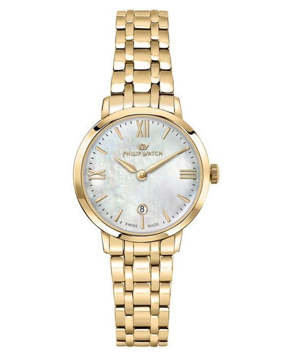 Reloj Philip Watch Audrey de acero inoxidable en tono dorado con esfera de nácar y cuarzo R8253150511 para mujer