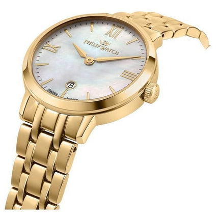 Reloj Philip Watch Audrey de acero inoxidable en tono dorado con esfera de nácar y cuarzo R8253150511 para mujer