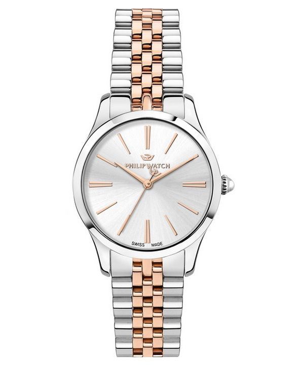 Reloj Philip Watch Grace de dos tonos de acero inoxidable con esfera blanca y cuarzo R8253208515 100M para mujer