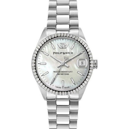 Reloj Philip Watch Caribe de acero inoxidable con esfera blanca y cuarzo R8253597581 100M para mujer