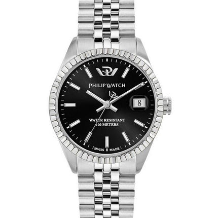 Philip Watch Caribe Urban Acero inoxidable Negro Sunray Dial Cuarzo R8253597586 100M Reloj para mujer