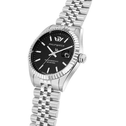 Philip Watch Caribe Urban Acero inoxidable Negro Sunray Dial Cuarzo R8253597586 100M Reloj para mujer